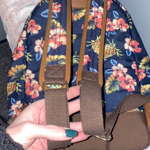 Mossimo Supply Co. Floral Backpack - Navy, yellow and orange. - Picture 10 of 10